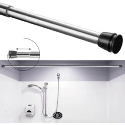 Duschvorhangstange Verchromt | Stufenlos Längenverstellbar | Ohne Bohren 8 Duschvorhangstange Verchromt | Stufenlos Längenverstellbar | Ohne Bohren -Floordirekt 71HgfJC C7L. AC SL1500