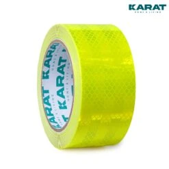 Reflektierendes Klebeband | Selbstklebend & Wasserdicht | Verschiedene Farben | 5 Cm X 10 M 25 Reflektierendes Klebeband | Selbstklebend & Wasserdicht | Verschiedene Farben | 5 Cm X 10 M -Floordirekt 7Yellow reflective tape white bg 01