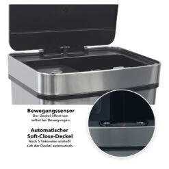 Mülleimer Dirk | Bewegungssensor Für Hygienisches Öffnen | Abfalleimer Aus Edelstahl 18 Mülleimer Dirk | Bewegungssensor Für Hygienisches Öffnen | Abfalleimer Aus Edelstahl -Floordirekt 8