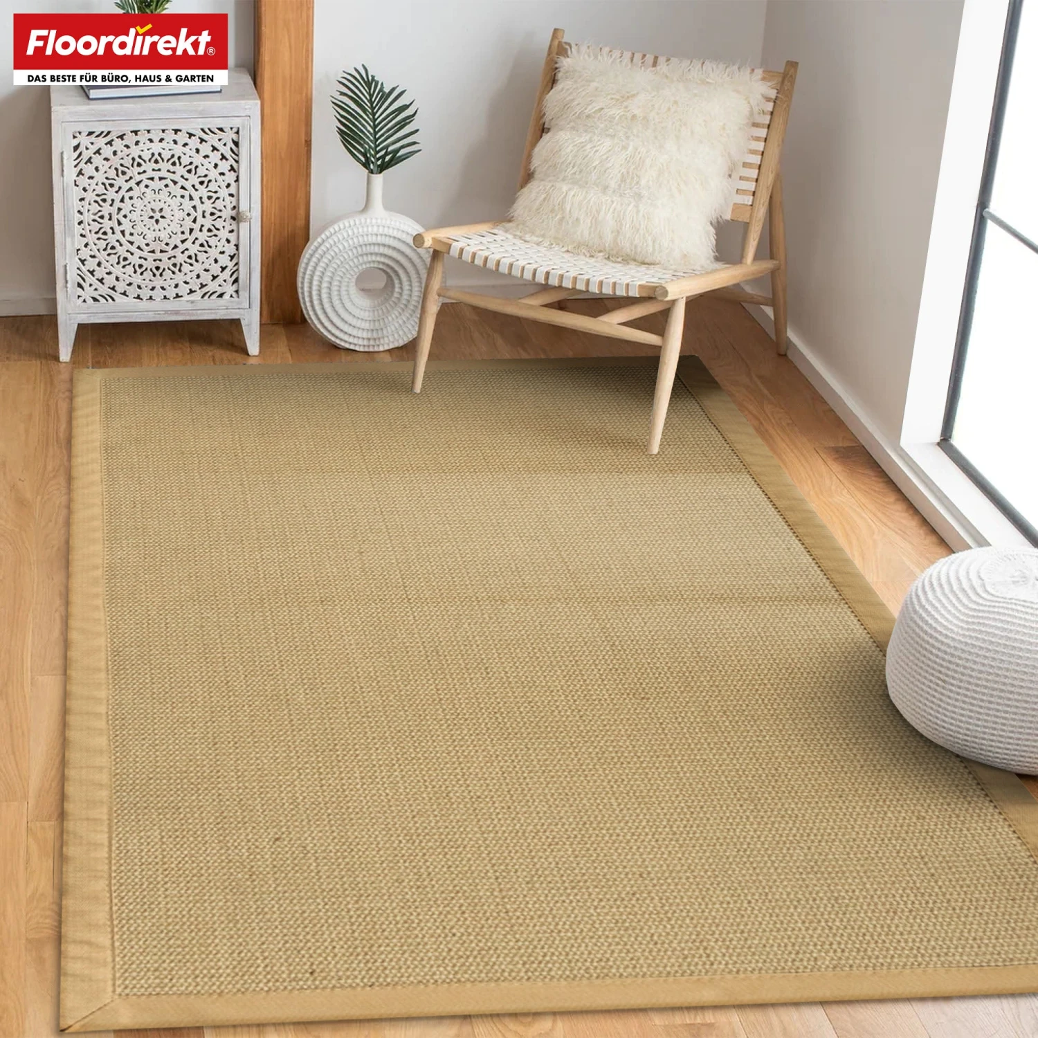 Jute-Teppich | Bombay | Mit Rutschhemmendem Rücken & Baumwollbordüre | In Vielen Größen 9 Jute-Teppich | Bombay | Mit Rutschhemmendem Rücken & Baumwollbordüre | In Vielen Größen – Bild 7