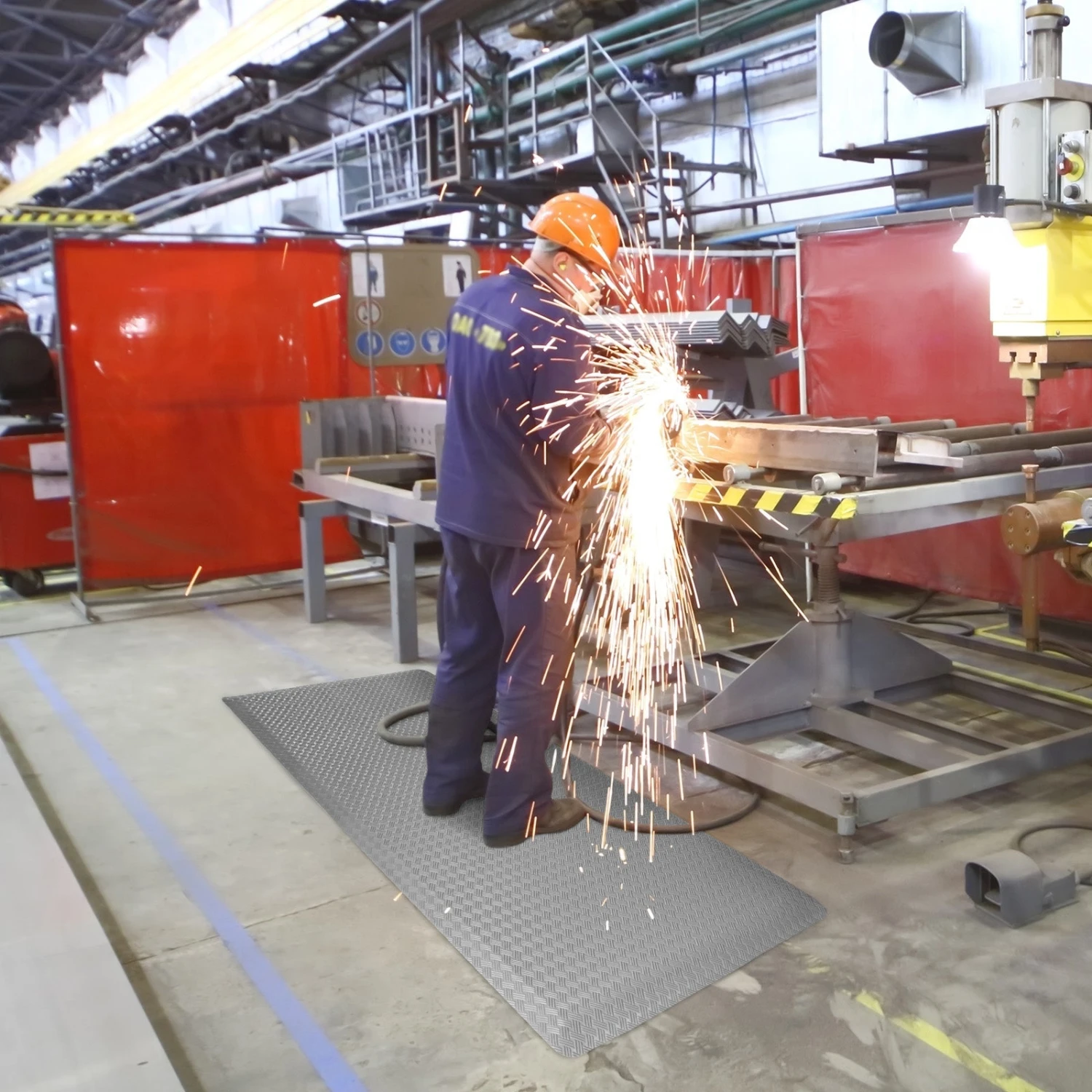 Anti-Ermüdungsmatte | Heavy-Duty Tire Tuff | Grau | Doppellagig | Gelenkschonende Arbeitsplatzmatte 6 Anti-Ermüdungsmatte | Heavy-Duty Tire Tuff | Grau | Doppellagig | Gelenkschonende Arbeitsplatzmatte – Bild 4