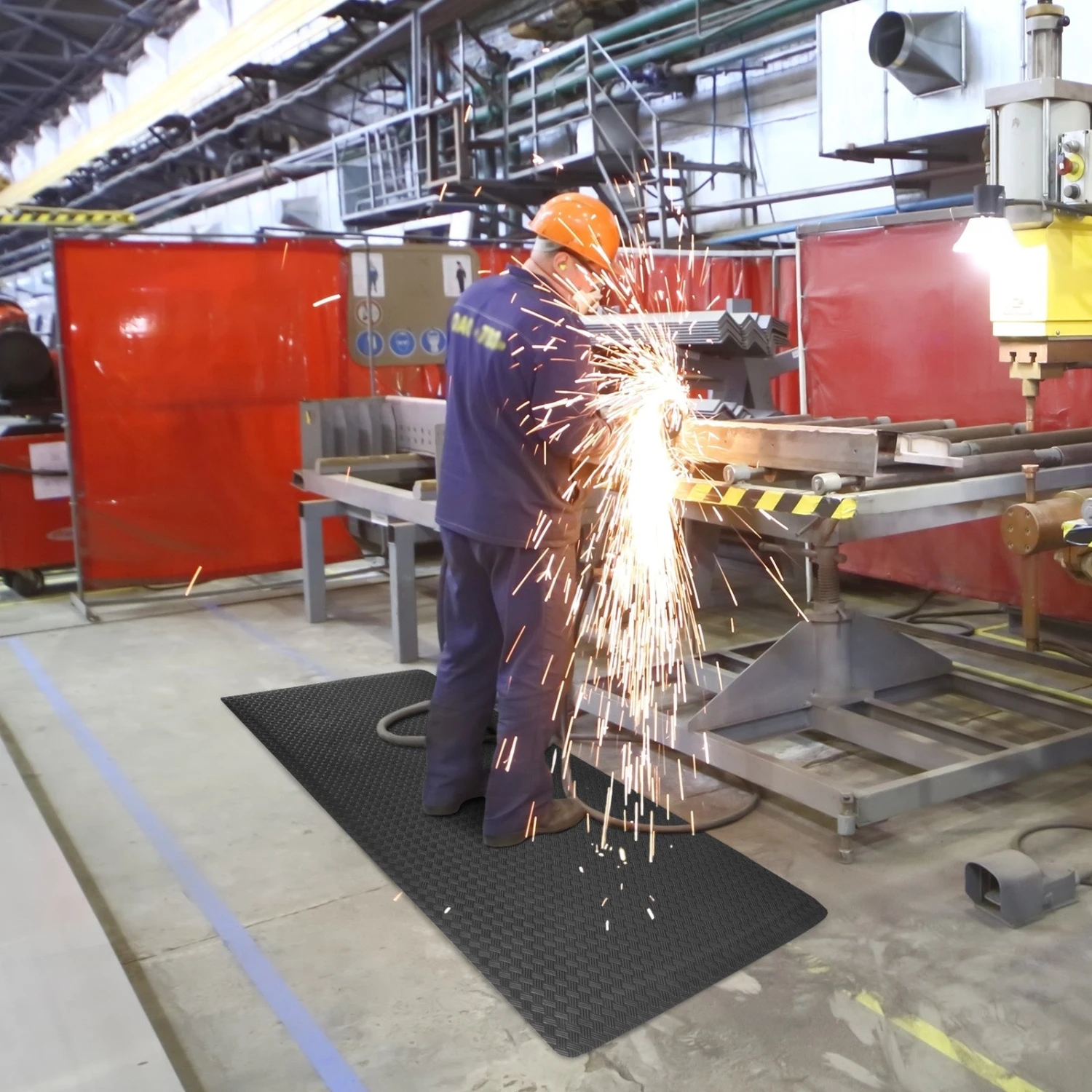 Anti-Ermüdungsmatte | Heavy-Duty Tire Tuff | Schwarz | Doppellagig | Gelenkschonende Arbeitsplatzmatte 6 Anti-Ermüdungsmatte | Heavy-Duty Tire Tuff | Schwarz | Doppellagig | Gelenkschonende Arbeitsplatzmatte – Bild 4