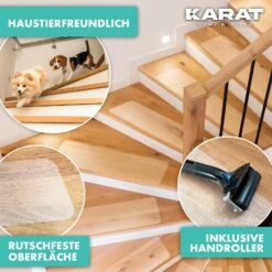 Antirutsch-Streifen Für Treppen | Henri | Strukturierte Oberfläche | Selbstklebend | 15er Set Inklusive Montageroller | Transparent | 10 X 60 Cm -Floordirekt AntiRutschStreifen 3.Passendbar