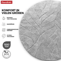 Badematte | Maris | Badteppich In Rund | Weiche Mikrofaser, Rutschfest & Für Fußbodenheizung Geeignet 31 Badematte | Maris | Badteppich In Rund | Weiche Mikrofaser, Rutschfest & Für Fußbodenheizung Geeignet -Floordirekt BadematteMarisRund 10