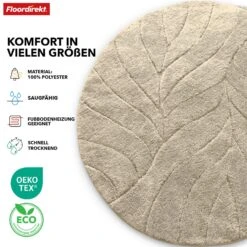 Badematte | Maris | Badteppich In Rund | Weiche Mikrofaser, Rutschfest & Für Fußbodenheizung Geeignet 38 Badematte | Maris | Badteppich In Rund | Weiche Mikrofaser, Rutschfest & Für Fußbodenheizung Geeignet -Floordirekt BadematteMarisRund 17