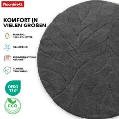 Badematte | Maris | Badteppich In Rund | Weiche Mikrofaser, Rutschfest & Für Fußbodenheizung Geeignet 24 Badematte | Maris | Badteppich In Rund | Weiche Mikrofaser, Rutschfest & Für Fußbodenheizung Geeignet -Floordirekt BadematteMarisRund 3