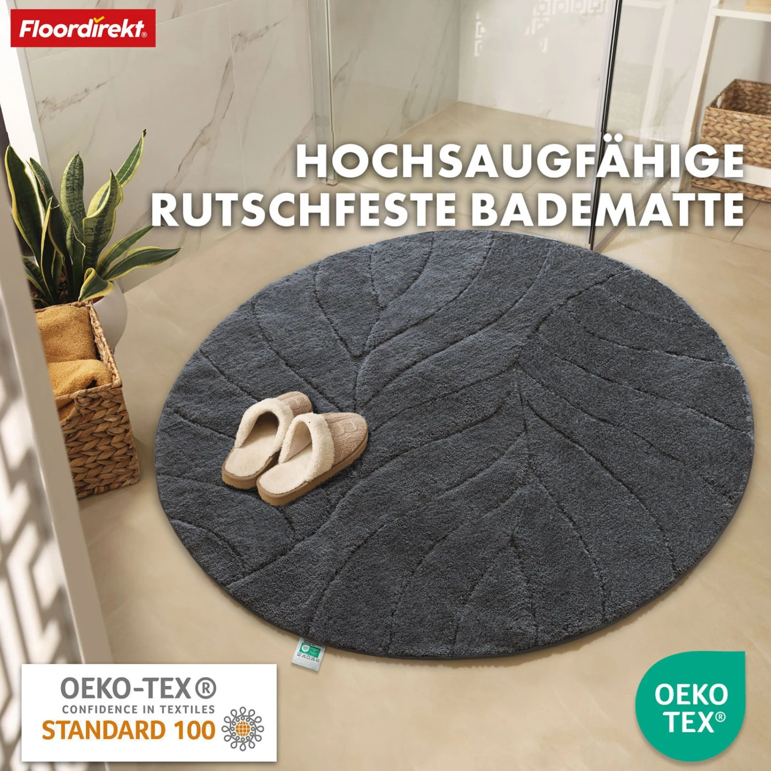 Badematte | Maris | Badteppich In Rund | Weiche Mikrofaser, Rutschfest & Für Fußbodenheizung Geeignet 9 Badematte | Maris | Badteppich In Rund | Weiche Mikrofaser, Rutschfest & Für Fußbodenheizung Geeignet – Bild 7