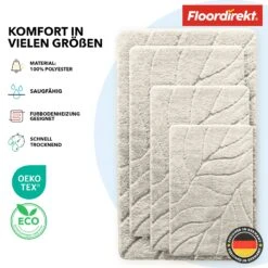 Badematte | Maris | Flauschiger Badvorleger Mit Blattstruktur | Verfügbar In Verschiedenen Farben Und Größen 40 Badematte | Maris | Flauschiger Badvorleger Mit Blattstruktur | Verfügbar In Verschiedenen Farben Und Größen -Floordirekt BademattemitBlattstrukturMaris 19