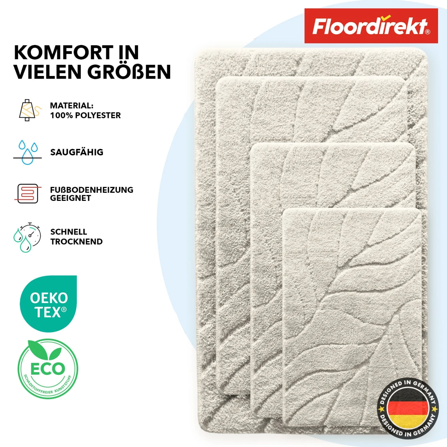 Badematte | Maris | Flauschiger Badvorleger Mit Blattstruktur | Verfügbar In Verschiedenen Farben Und Größen 21 Badematte | Maris | Flauschiger Badvorleger Mit Blattstruktur | Verfügbar In Verschiedenen Farben Und Größen – Bild 19