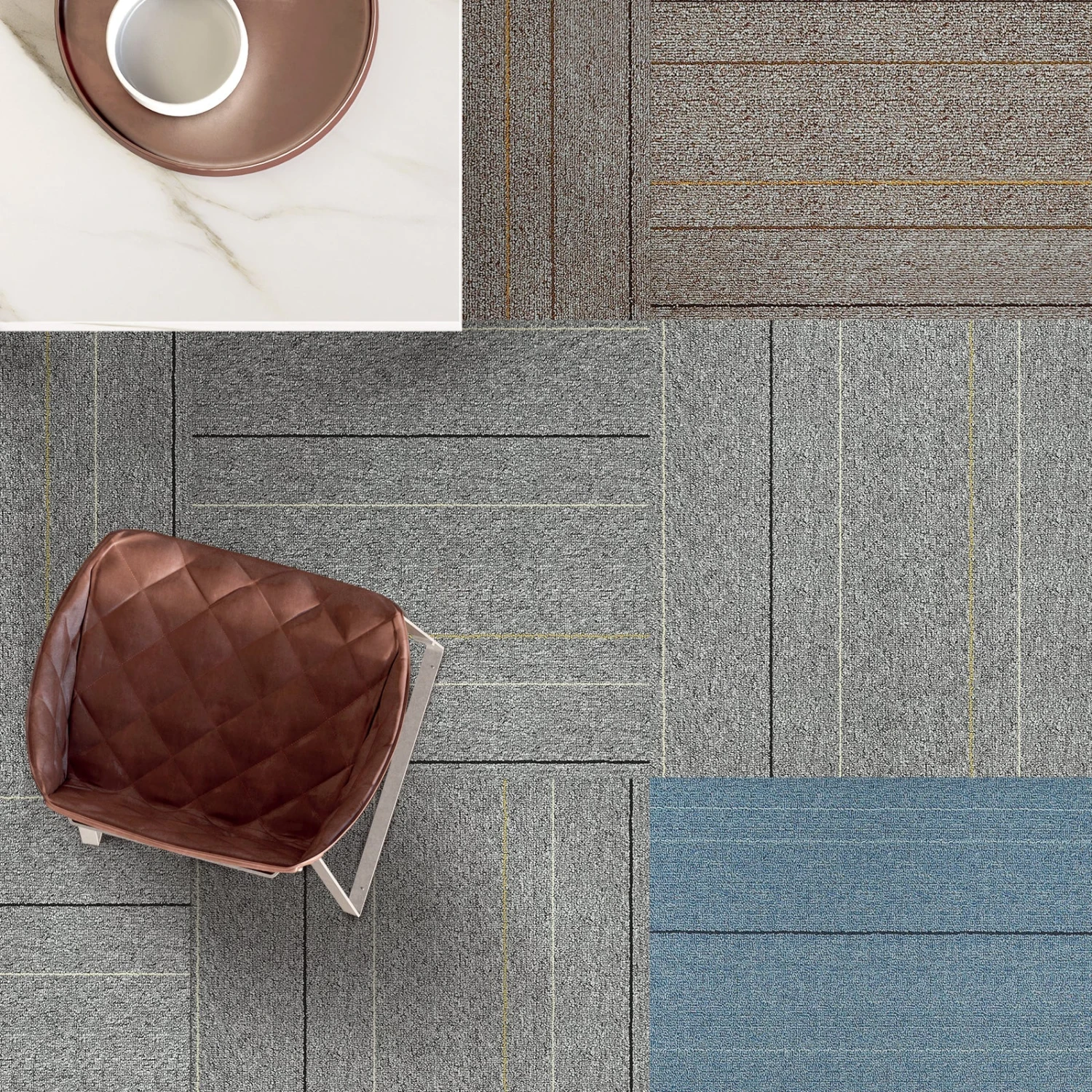 Teppichfliesen Baden | Selbstliegend | 50 X 50 Cm 3 Teppichfliesen Baden | Selbstliegend | 50 X 50 Cm