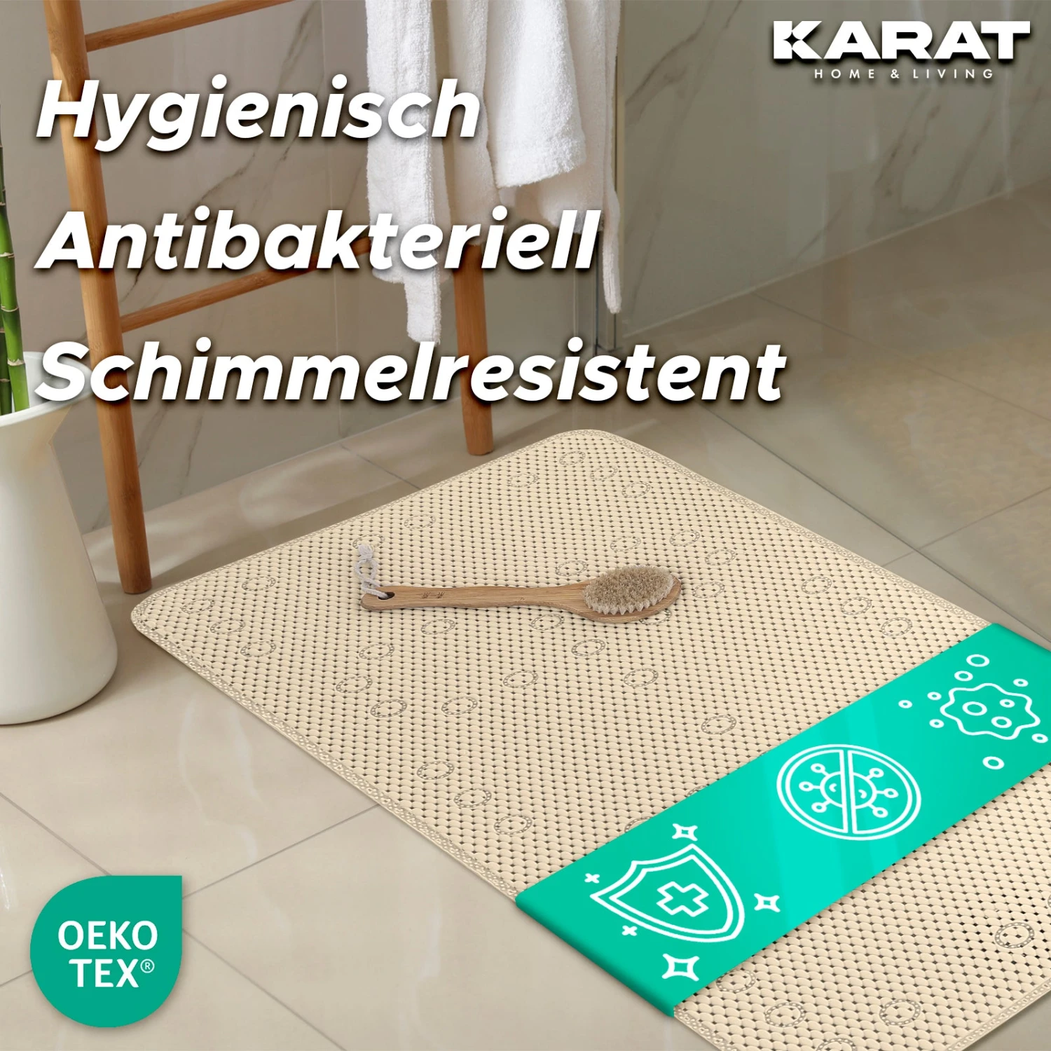 Badewannenmatte | Azure | Antirutsch Weichschaum Matte Mit Saugnäpfen | In Vier Farben Erhältlich 13 Badewannenmatte | Azure | Antirutsch Weichschaum Matte Mit Saugnäpfen | In Vier Farben Erhältlich – Bild 11