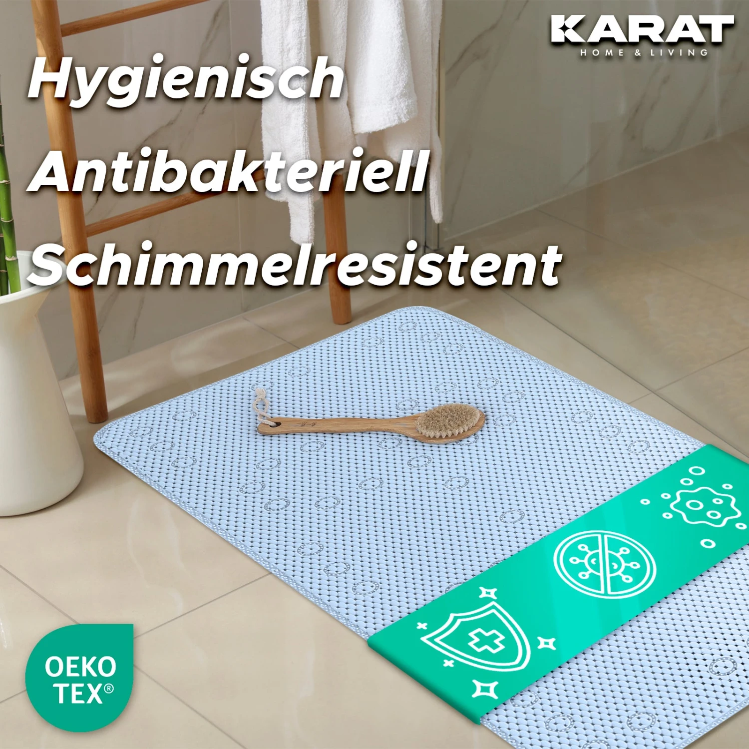 Badewannenmatte | Azure | Antirutsch Weichschaum Matte Mit Saugnäpfen | In Vier Farben Erhältlich 20 Badewannenmatte | Azure | Antirutsch Weichschaum Matte Mit Saugnäpfen | In Vier Farben Erhältlich – Bild 18