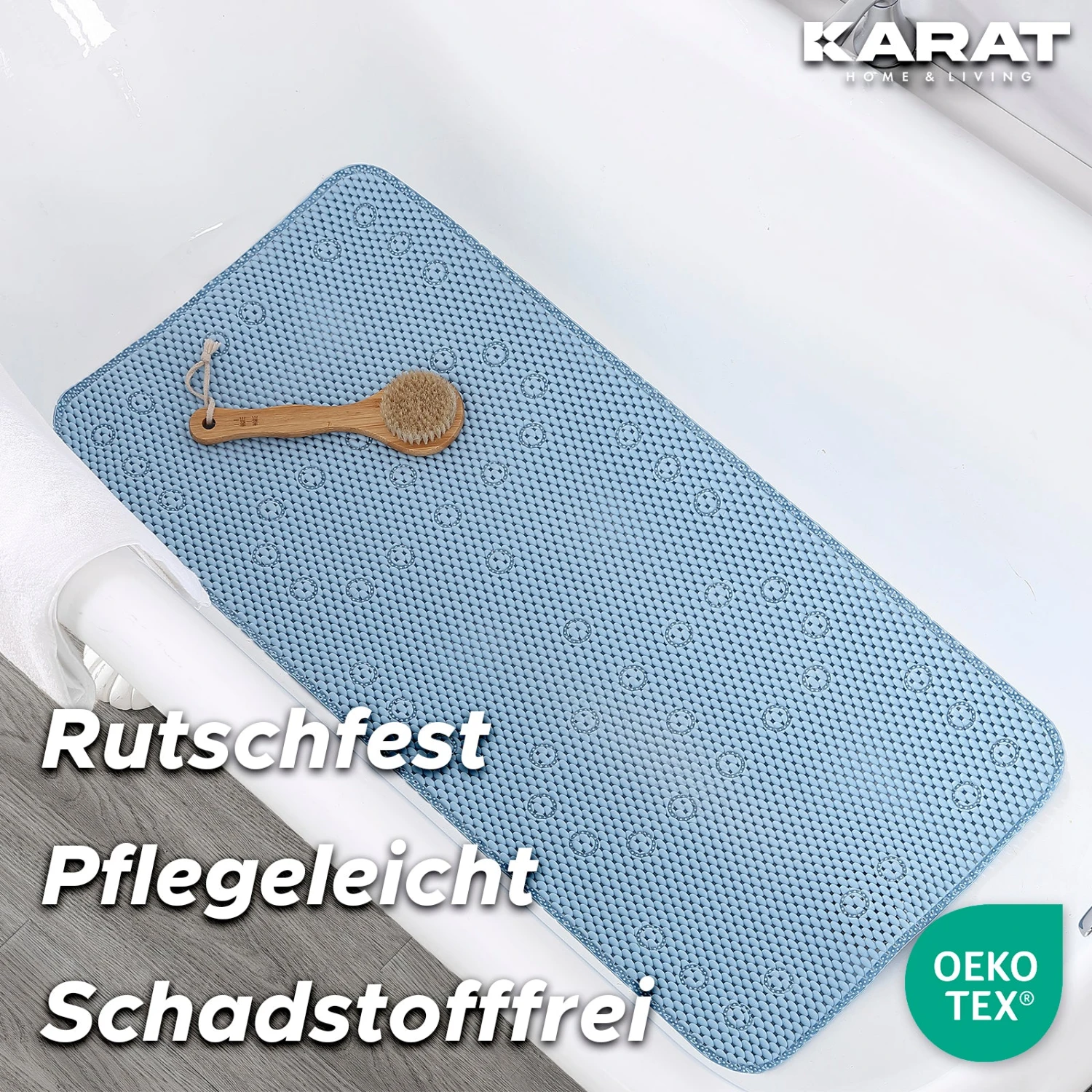 Badewannenmatte | Azure | Antirutsch Weichschaum Matte Mit Saugnäpfen | In Vier Farben Erhältlich 22 Badewannenmatte | Azure | Antirutsch Weichschaum Matte Mit Saugnäpfen | In Vier Farben Erhältlich – Bild 20