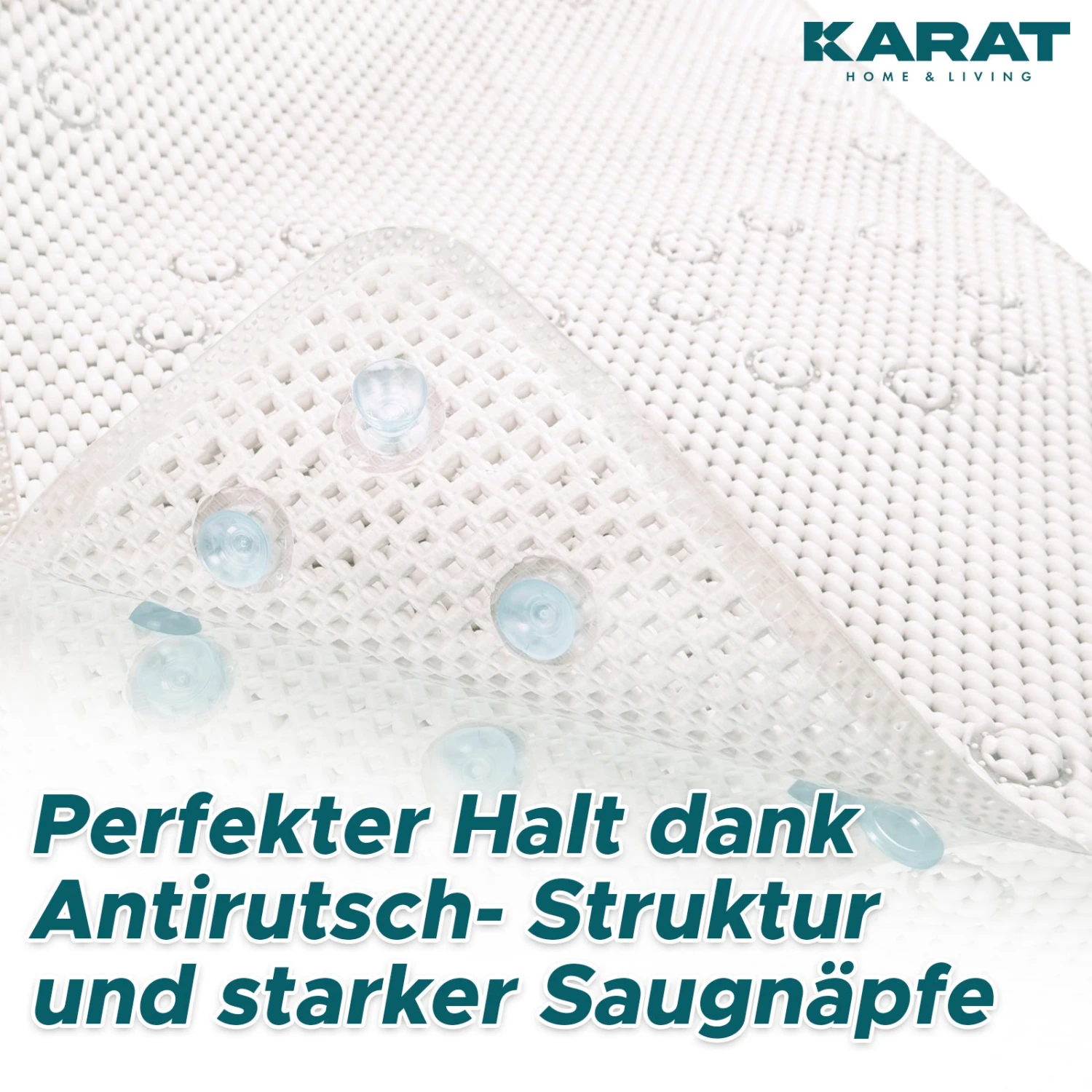 Badewannenmatte | Azure | Antirutsch Weichschaum Matte Mit Saugnäpfen | In Vier Farben Erhältlich 5 Badewannenmatte | Azure | Antirutsch Weichschaum Matte Mit Saugnäpfen | In Vier Farben Erhältlich – Bild 3