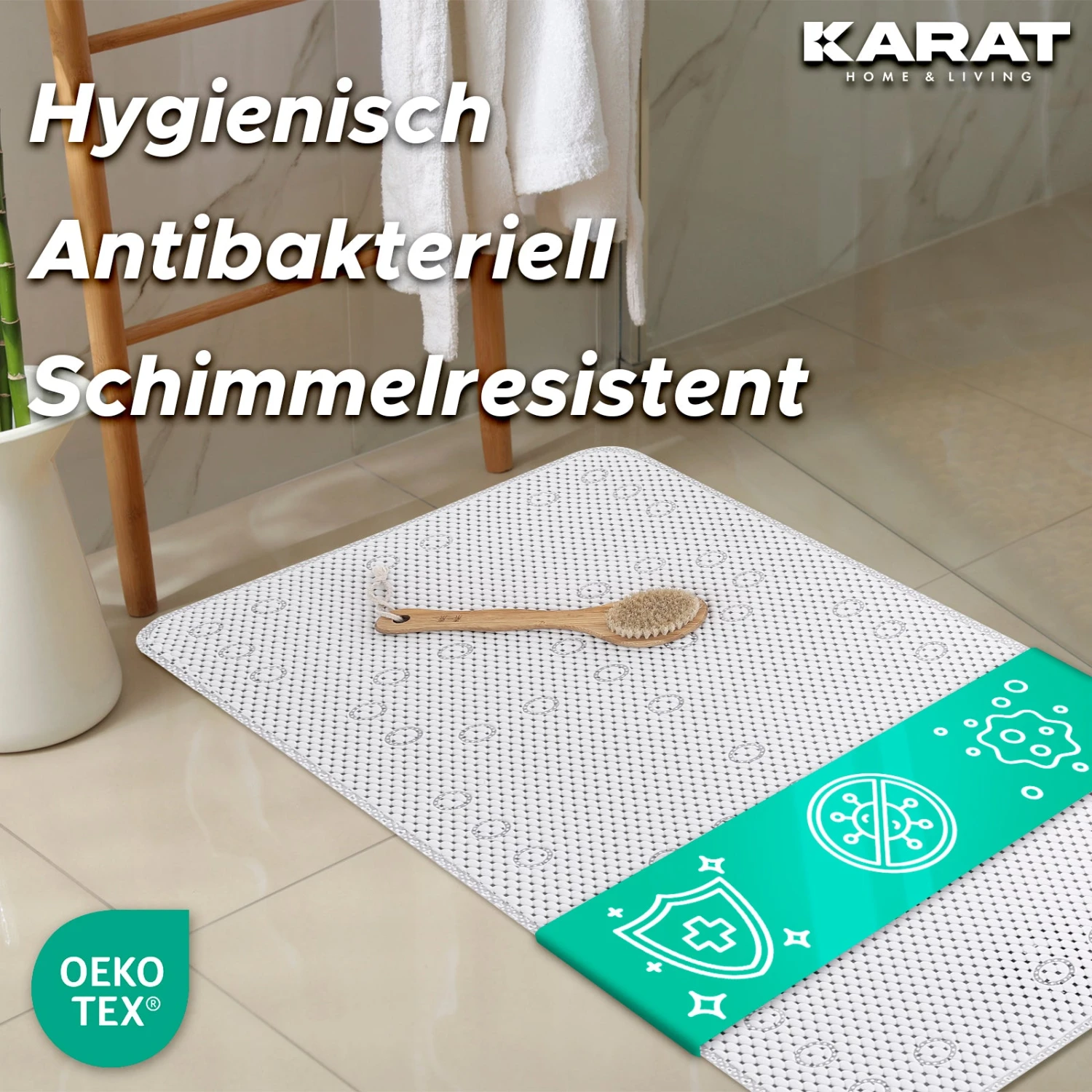 Badewannenmatte | Azure | Antirutsch Weichschaum Matte Mit Saugnäpfen | In Vier Farben Erhältlich 6 Badewannenmatte | Azure | Antirutsch Weichschaum Matte Mit Saugnäpfen | In Vier Farben Erhältlich – Bild 4