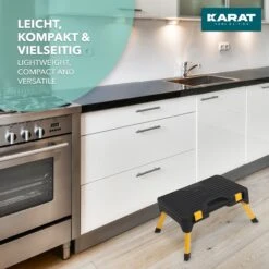 Klapptritt Barry | Kompakte, 1-stufige Trittleiter | Inkl. Integriertem Werkzeugkasten | Belastbar Bis 150 Kg | Einfach Zu Transportieren 15 Klapptritt Barry | Kompakte, 1-stufige Trittleiter | Inkl. Integriertem Werkzeugkasten | Belastbar Bis 150 Kg | Einfach Zu Transportieren -Floordirekt Barry 3 Lifestyle