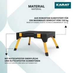 Klapptritt Barry | Kompakte, 1-stufige Trittleiter | Inkl. Integriertem Werkzeugkasten | Belastbar Bis 150 Kg | Einfach Zu Transportieren 13 Klapptritt Barry | Kompakte, 1-stufige Trittleiter | Inkl. Integriertem Werkzeugkasten | Belastbar Bis 150 Kg | Einfach Zu Transportieren -Floordirekt Barry 4 Material