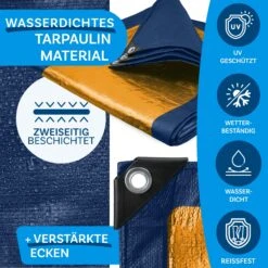 Abdeckplane | Reißfest | Schutzplane Für Jedes Wetter | 80 G/m² 37 Abdeckplane | Reißfest | Schutzplane Für Jedes Wetter | 80 G/m² -Floordirekt BlauOrange5
