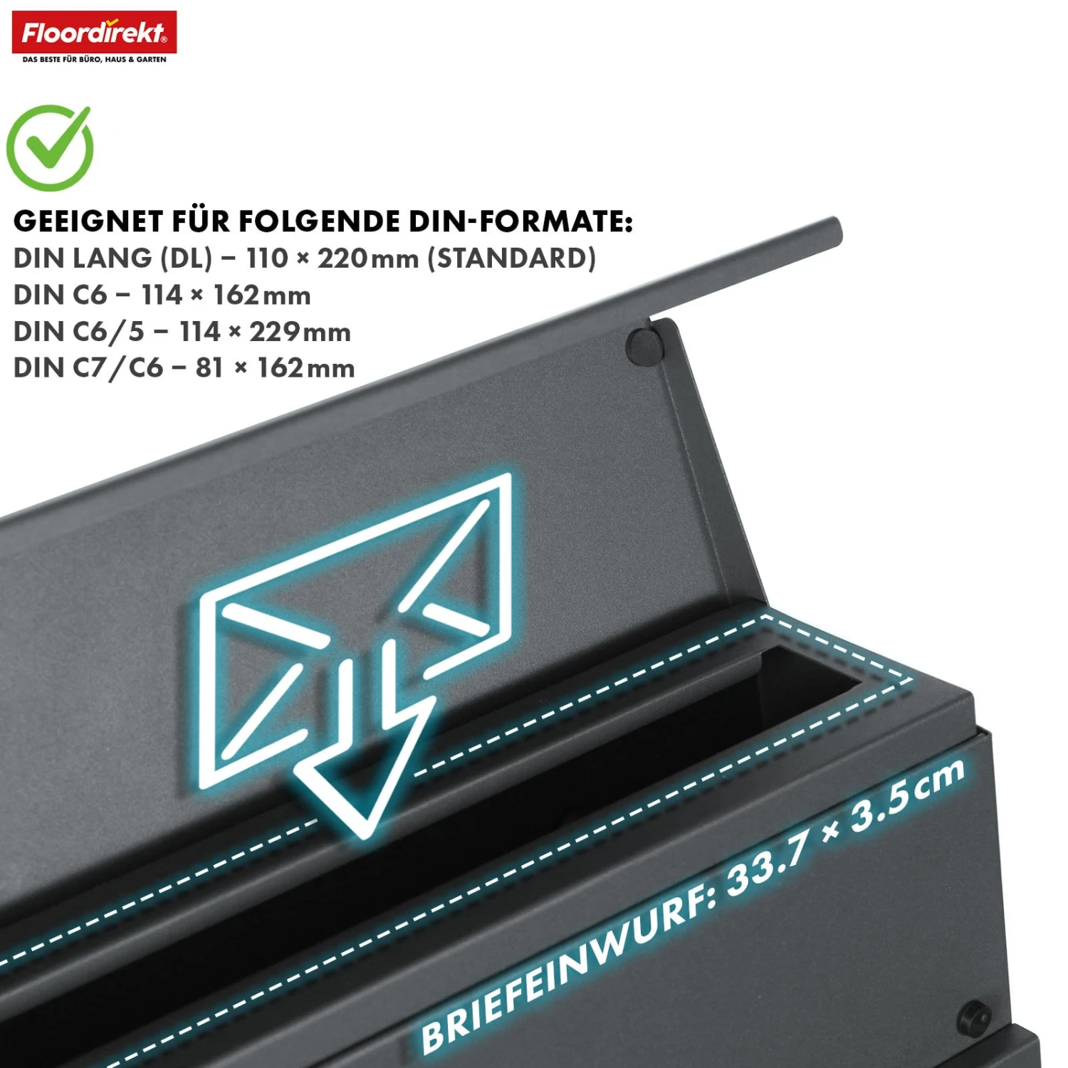 Briefkasten | Jules | Anthrazitfarbener Wandbriefkasten Mit Sichtfenstern Und Zeitungsfach 6 Briefkasten | Jules | Anthrazitfarbener Wandbriefkasten Mit Sichtfenstern Und Zeitungsfach – Bild 4