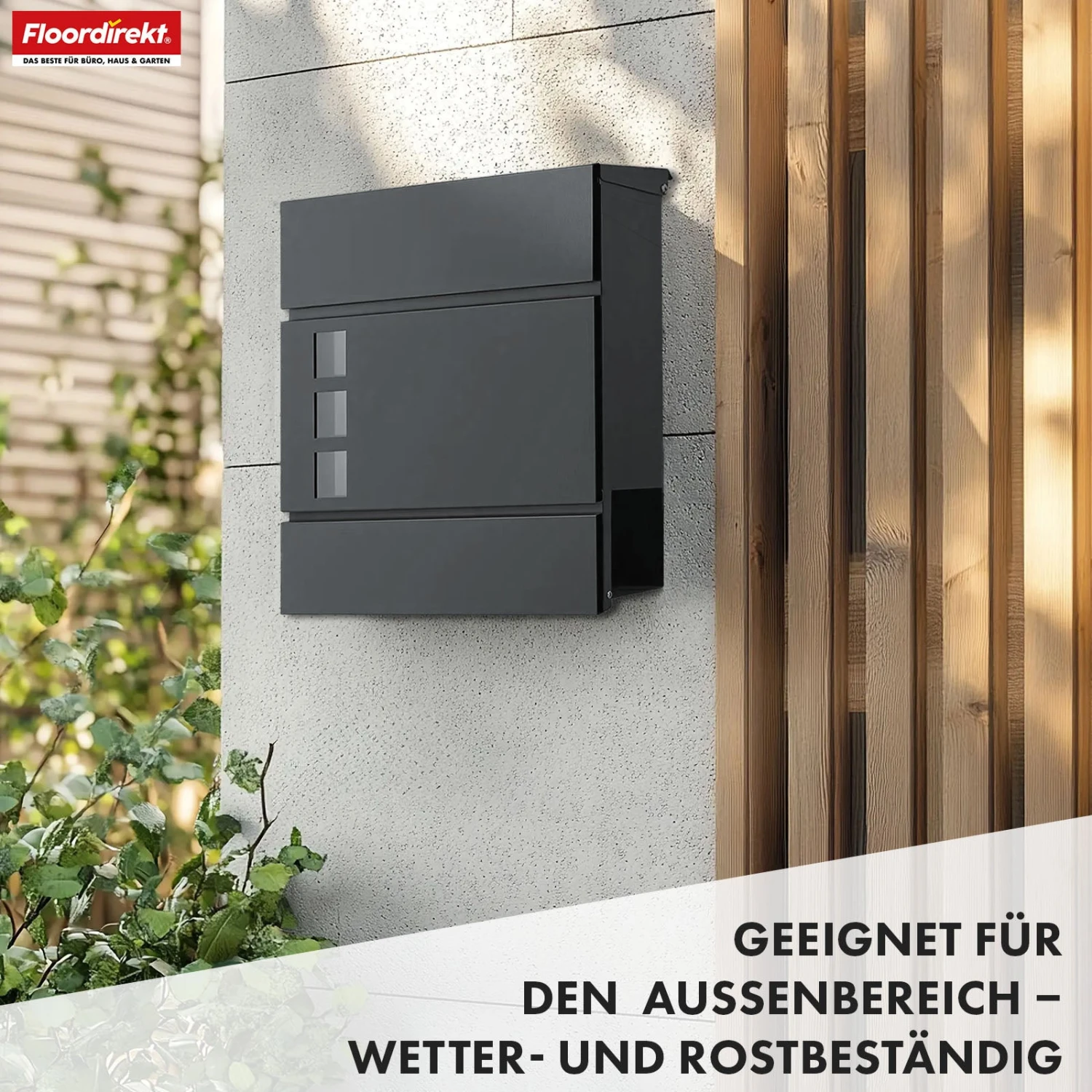 Briefkasten | Jules | Anthrazitfarbener Wandbriefkasten Mit Sichtfenstern Und Zeitungsfach 8 Briefkasten | Jules | Anthrazitfarbener Wandbriefkasten Mit Sichtfenstern Und Zeitungsfach – Bild 6
