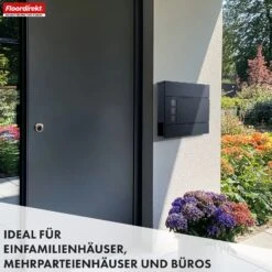 Briefkasten | Jules | Anthrazitfarbener Wandbriefkasten Mit Sichtfenstern Und Zeitungsfach 16 Briefkasten | Jules | Anthrazitfarbener Wandbriefkasten Mit Sichtfenstern Und Zeitungsfach -Floordirekt Briefkasten 7.Jules