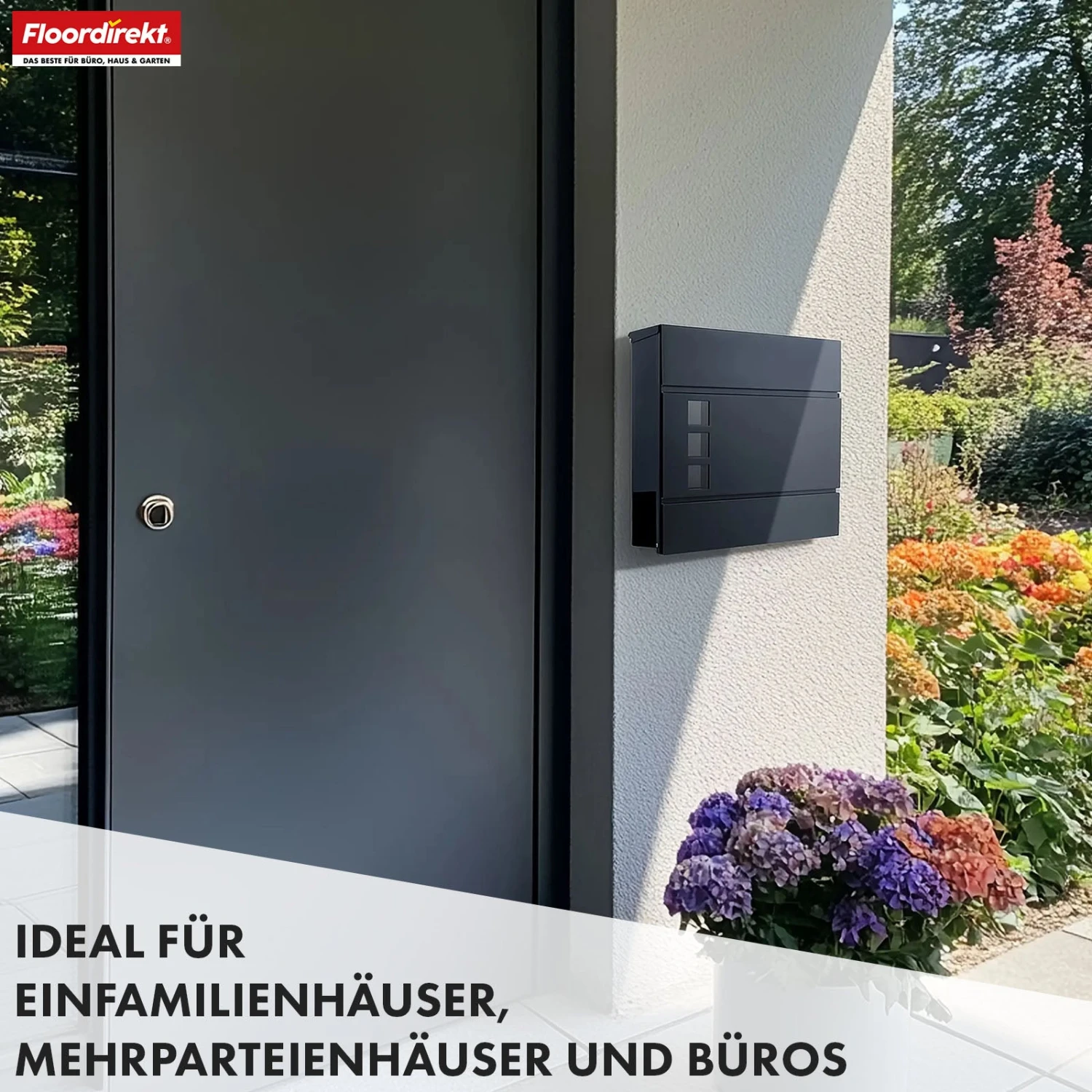 Briefkasten | Jules | Anthrazitfarbener Wandbriefkasten Mit Sichtfenstern Und Zeitungsfach 9 Briefkasten | Jules | Anthrazitfarbener Wandbriefkasten Mit Sichtfenstern Und Zeitungsfach – Bild 7