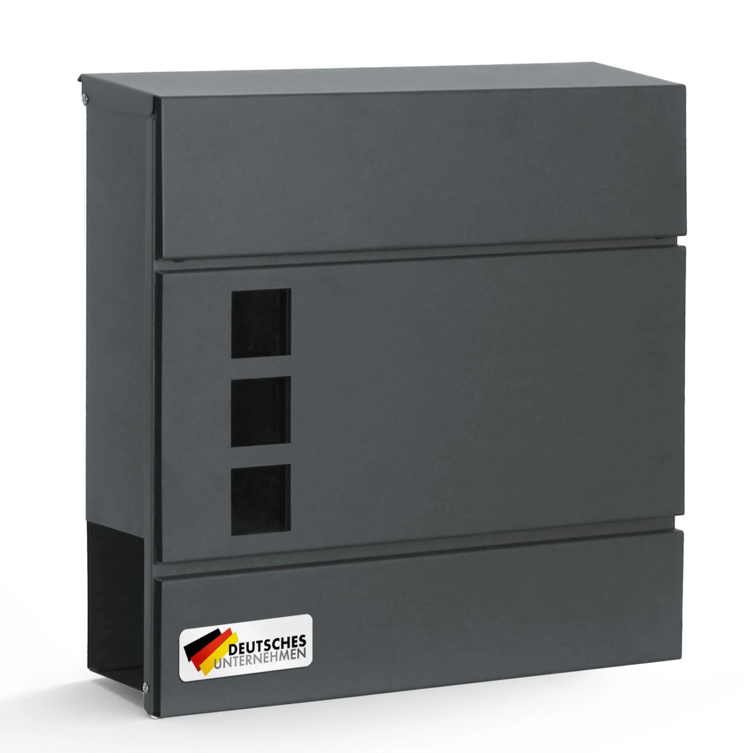 Briefkasten | Jules | Anthrazitfarbener Wandbriefkasten Mit Sichtfenstern Und Zeitungsfach 3 Briefkasten | Jules | Anthrazitfarbener Wandbriefkasten Mit Sichtfenstern Und Zeitungsfach