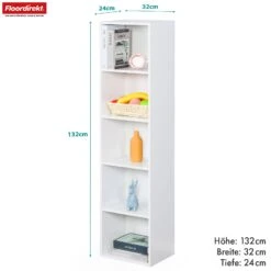 Bücherregal | Alaska | Weißer MDF-Bücherschrank Mit 4 Oder 5 Ebenen | Schlank, Modern & Platzsparend 27 Bücherregal | Alaska | Weißer MDF-Bücherschrank Mit 4 Oder 5 Ebenen | Schlank, Modern & Platzsparend -Floordirekt BuecherregalAlaska 10