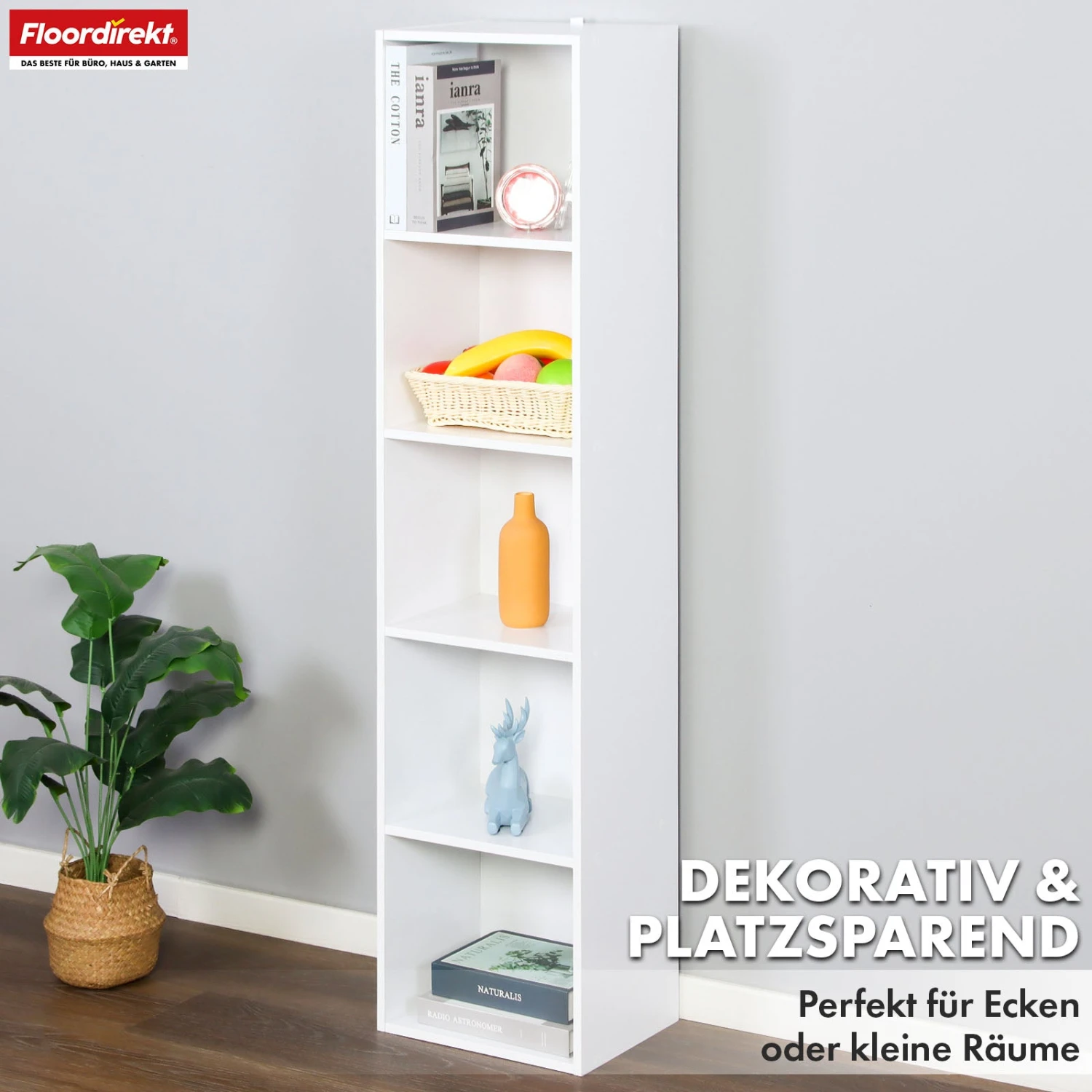 Bücherregal | Alaska | Weißer MDF-Bücherschrank Mit 4 Oder 5 Ebenen | Schlank, Modern & Platzsparend 13 Bücherregal | Alaska | Weißer MDF-Bücherschrank Mit 4 Oder 5 Ebenen | Schlank, Modern & Platzsparend – Bild 11