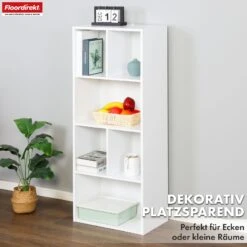 Bücherregal | California | Modernes, Platzsparendes MDF-Regal Mit Anti-Kipp-Sicherung In Weiß 4-8 Offene Fächer 32 Bücherregal | California | Modernes, Platzsparendes MDF-Regal Mit Anti-Kipp-Sicherung In Weiß 4-8 Offene Fächer -Floordirekt BuecherregalCalifornia 11