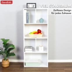Bücherregal | California | Modernes, Platzsparendes MDF-Regal Mit Anti-Kipp-Sicherung In Weiß 4-8 Offene Fächer 33 Bücherregal | California | Modernes, Platzsparendes MDF-Regal Mit Anti-Kipp-Sicherung In Weiß 4-8 Offene Fächer -Floordirekt BuecherregalCalifornia 12