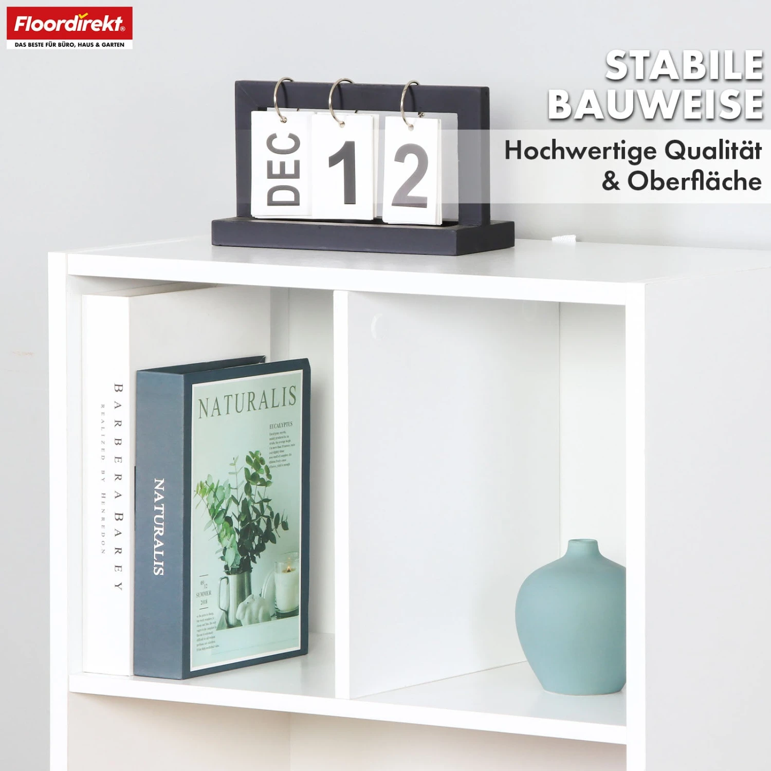 Bücherregal | California | Modernes, Platzsparendes MDF-Regal Mit Anti-Kipp-Sicherung In Weiß 4-8 Offene Fächer 15 Bücherregal | California | Modernes, Platzsparendes MDF-Regal Mit Anti-Kipp-Sicherung In Weiß 4-8 Offene Fächer – Bild 13