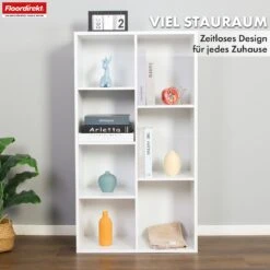 Bücherregal | California | Modernes, Platzsparendes MDF-Regal Mit Anti-Kipp-Sicherung In Weiß 4-8 Offene Fächer 41 Bücherregal | California | Modernes, Platzsparendes MDF-Regal Mit Anti-Kipp-Sicherung In Weiß 4-8 Offene Fächer -Floordirekt BuecherregalCalifornia 20