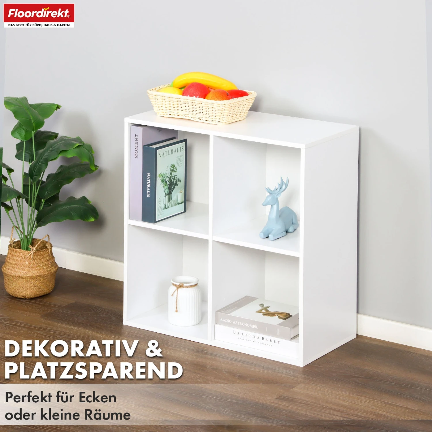 Bücherregal | California | Modernes, Platzsparendes MDF-Regal Mit Anti-Kipp-Sicherung In Weiß 4-8 Offene Fächer 5 Bücherregal | California | Modernes, Platzsparendes MDF-Regal Mit Anti-Kipp-Sicherung In Weiß 4-8 Offene Fächer – Bild 3