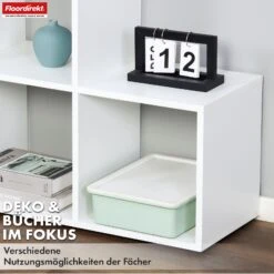 Bücherregal | Carolina | Weißes Stufenregal Aus MDF Mit 6 Fächern Für Bücher, Pflanzen & Deko 14 Bücherregal | Carolina | Weißes Stufenregal Aus MDF Mit 6 Fächern Für Bücher, Pflanzen & Deko -Floordirekt BuecherregalCarolina 6