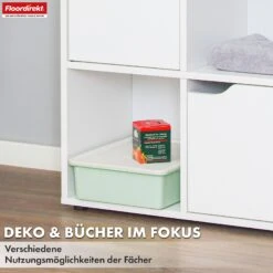 Bücherregal | Connecticut | Weißes Standregal Aus MDF Mit Fächern & Türen, Kippschutz, 2 Größen 31 Bücherregal | Connecticut | Weißes Standregal Aus MDF Mit Fächern & Türen, Kippschutz, 2 Größen -Floordirekt BuecherregalConnecticut 14