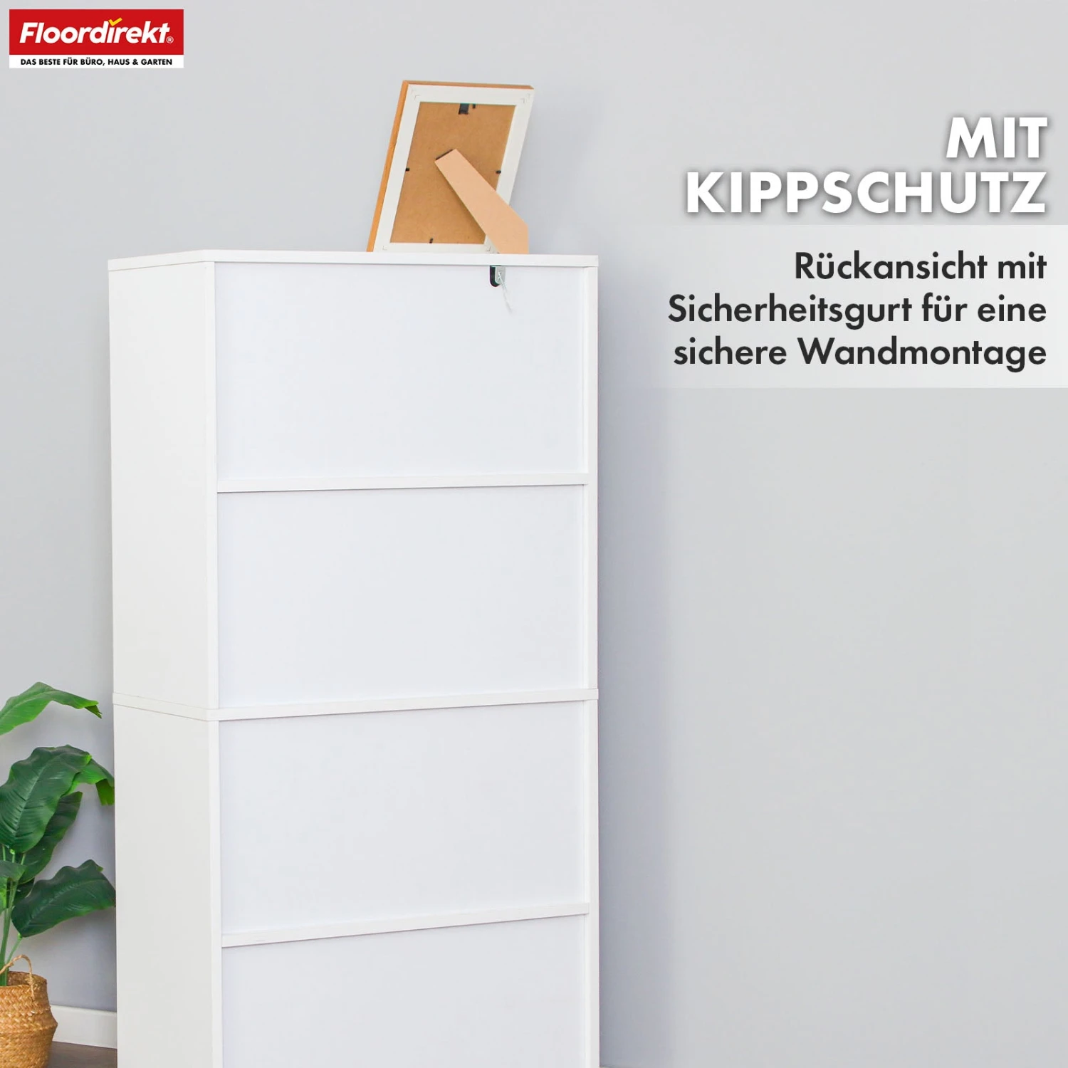 Bücherregal | Connecticut | Weißes Standregal Aus MDF Mit Fächern & Türen, Kippschutz, 2 Größen 17 Bücherregal | Connecticut | Weißes Standregal Aus MDF Mit Fächern & Türen, Kippschutz, 2 Größen – Bild 15