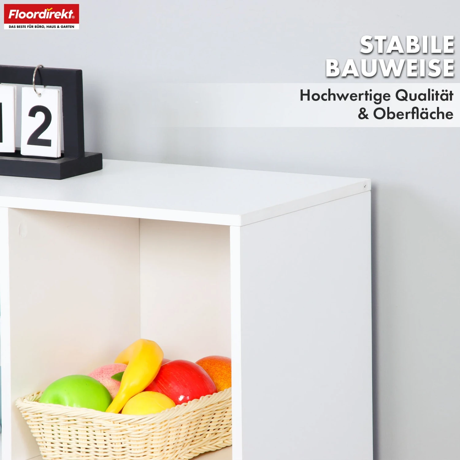 Bücherregal | Connecticut | Weißes Standregal Aus MDF Mit Fächern & Türen, Kippschutz, 2 Größen 7 Bücherregal | Connecticut | Weißes Standregal Aus MDF Mit Fächern & Türen, Kippschutz, 2 Größen – Bild 5