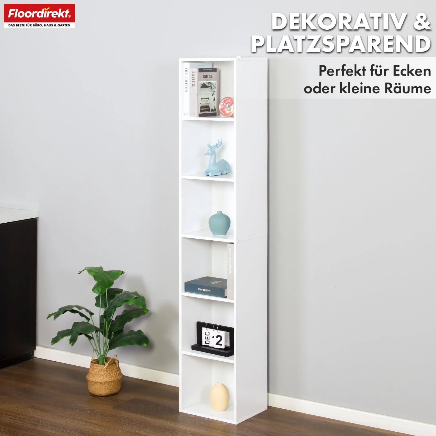 Bücherregal | Delaware | Standregal Mit 6 Offenen Ablagen, Platzsparend & Modern 5 Bücherregal | Delaware | Standregal Mit 6 Offenen Ablagen, Platzsparend & Modern – Bild 3