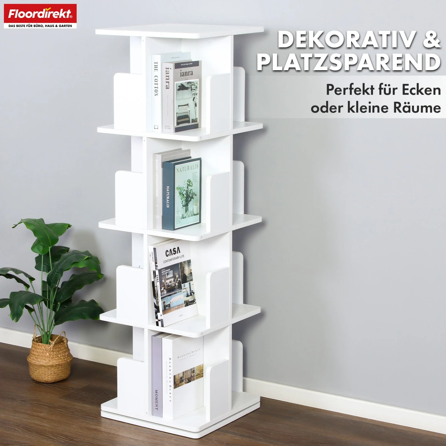 Bücherregal | Indiana | Drehregal Mit 3 Oder 4 Etagen | 360° Standregal Für Wohnzimmer, Büro & Schlafzimmer 13 Bücherregal | Indiana | Drehregal Mit 3 Oder 4 Etagen | 360° Standregal Für Wohnzimmer, Büro & Schlafzimmer – Bild 11