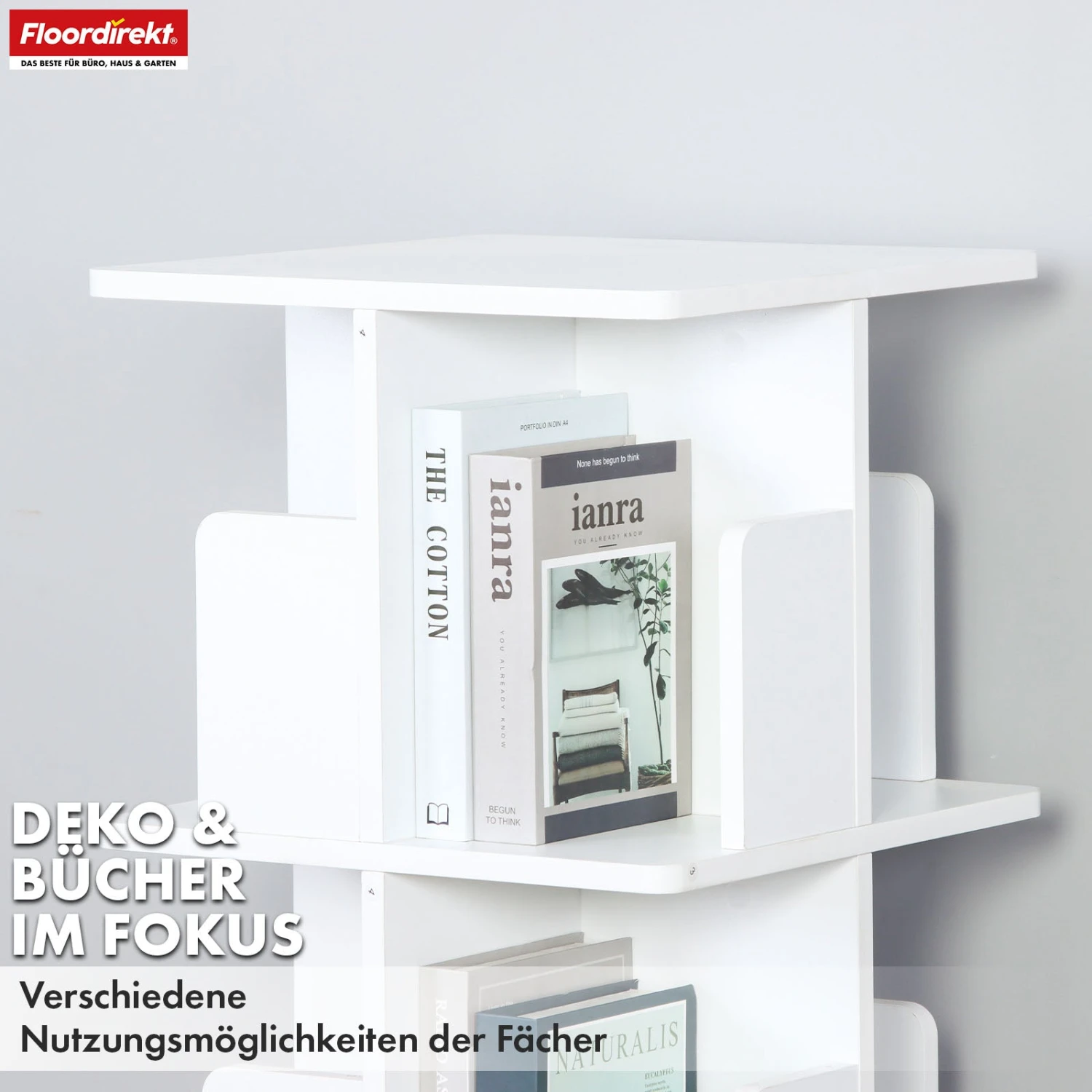 Bücherregal | Indiana | Drehregal Mit 3 Oder 4 Etagen | 360° Standregal Für Wohnzimmer, Büro & Schlafzimmer 16 Bücherregal | Indiana | Drehregal Mit 3 Oder 4 Etagen | 360° Standregal Für Wohnzimmer, Büro & Schlafzimmer – Bild 14