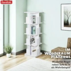 Bücherregal | Indiana | Drehregal Mit 3 Oder 4 Etagen | 360° Standregal Für Wohnzimmer, Büro & Schlafzimmer 33 Bücherregal | Indiana | Drehregal Mit 3 Oder 4 Etagen | 360° Standregal Für Wohnzimmer, Büro & Schlafzimmer -Floordirekt BuecherregalIndiana 16