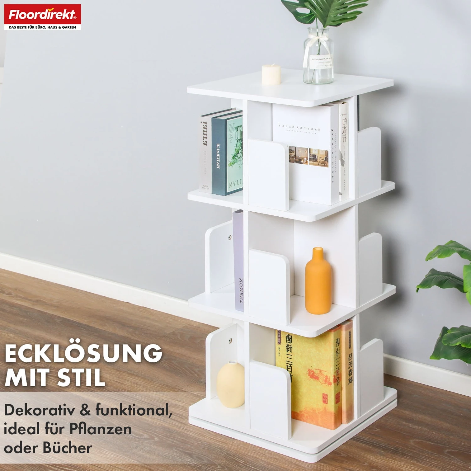 Bücherregal | Indiana | Drehregal Mit 3 Oder 4 Etagen | 360° Standregal Für Wohnzimmer, Büro & Schlafzimmer 9 Bücherregal | Indiana | Drehregal Mit 3 Oder 4 Etagen | 360° Standregal Für Wohnzimmer, Büro & Schlafzimmer – Bild 7