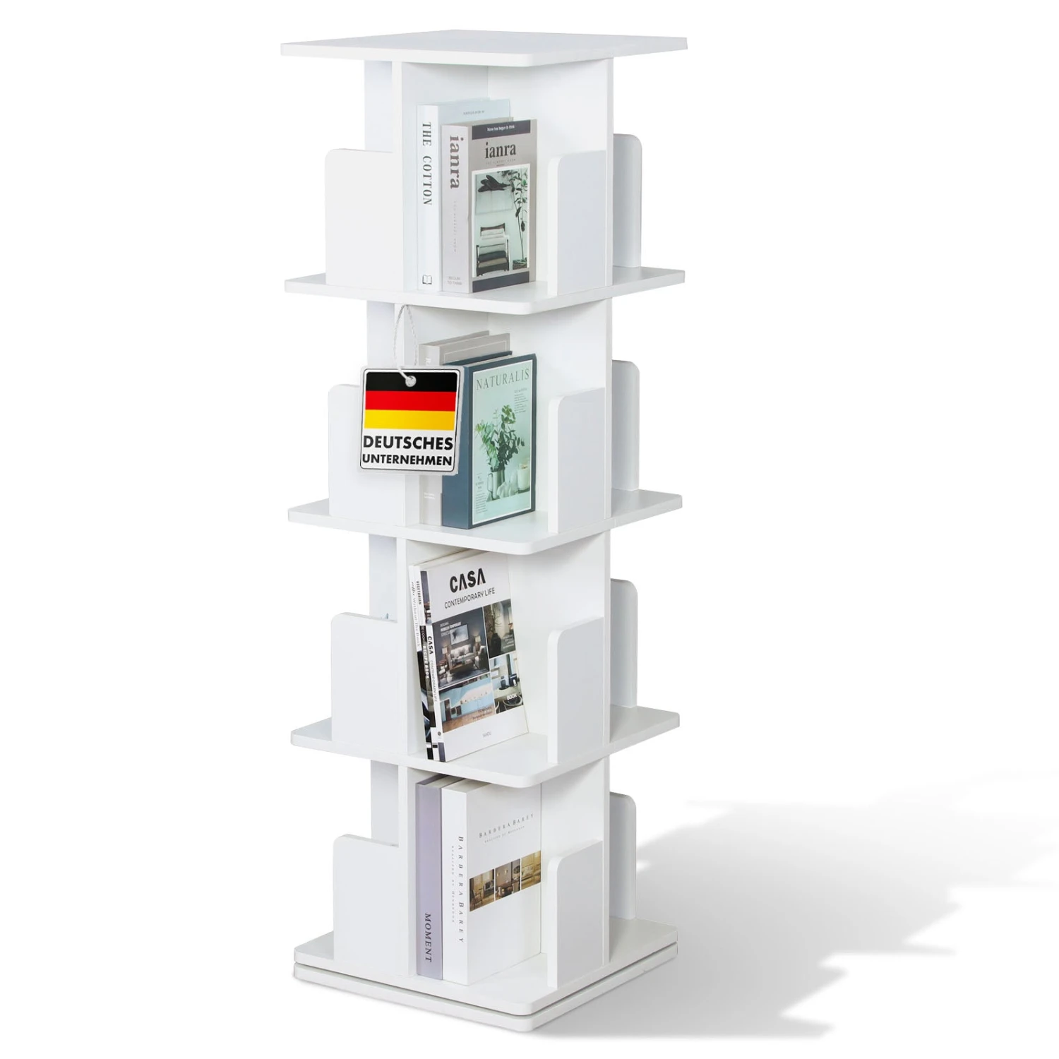 Bücherregal | Indiana | Drehregal Mit 3 Oder 4 Etagen | 360° Standregal Für Wohnzimmer, Büro & Schlafzimmer 11 Bücherregal | Indiana | Drehregal Mit 3 Oder 4 Etagen | 360° Standregal Für Wohnzimmer, Büro & Schlafzimmer – Bild 9