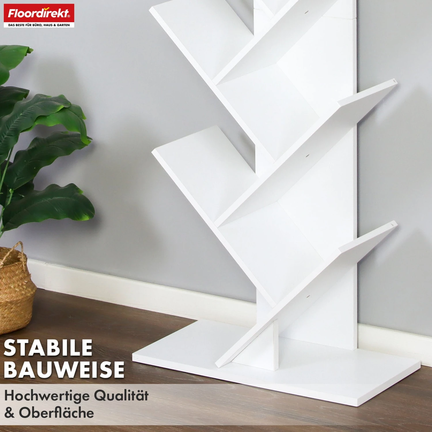 Bücherregal | Louisiana | Baumförmiges Standregal In Weiß Mit 5 Oder 9 Etagen Aus Holz 15 Bücherregal | Louisiana | Baumförmiges Standregal In Weiß Mit 5 Oder 9 Etagen Aus Holz – Bild 13