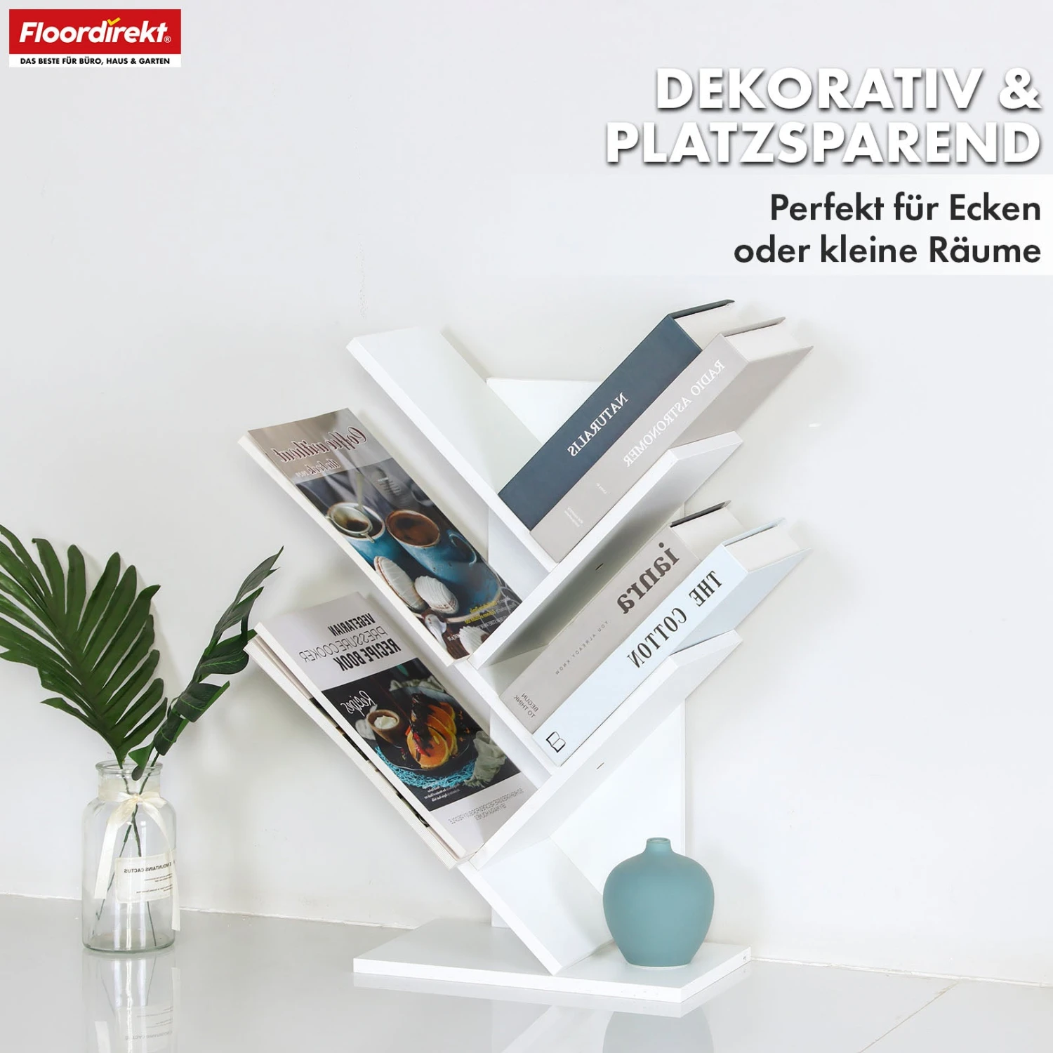 Bücherregal | Louisiana | Baumförmiges Standregal In Weiß Mit 5 Oder 9 Etagen Aus Holz 5 Bücherregal | Louisiana | Baumförmiges Standregal In Weiß Mit 5 Oder 9 Etagen Aus Holz – Bild 3