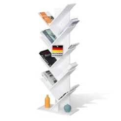 Bücherregal | Louisiana | Baumförmiges Standregal In Weiß Mit 5 Oder 9 Etagen Aus Holz 26 Bücherregal | Louisiana | Baumförmiges Standregal In Weiß Mit 5 Oder 9 Etagen Aus Holz -Floordirekt BuecherregalLouisiana 9