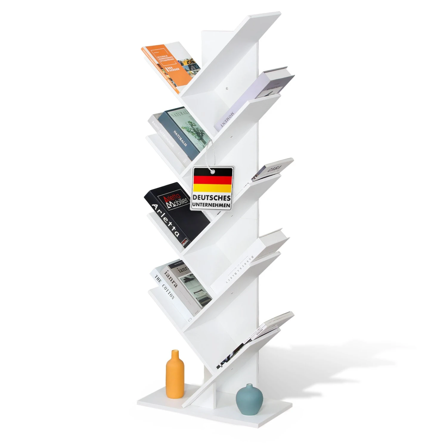 Bücherregal | Louisiana | Baumförmiges Standregal In Weiß Mit 5 Oder 9 Etagen Aus Holz 11 Bücherregal | Louisiana | Baumförmiges Standregal In Weiß Mit 5 Oder 9 Etagen Aus Holz – Bild 9