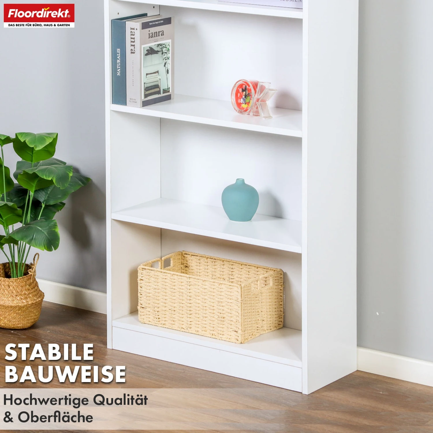 Bücherregal | Maine | Weißes Standregal Aus Holz Mit 3/4/6 Etagen | Offen & Platzsparend Für Wohnzimmer, Büro & Mehr 15 Bücherregal | Maine | Weißes Standregal Aus Holz Mit 3/4/6 Etagen | Offen & Platzsparend Für Wohnzimmer, Büro & Mehr – Bild 13