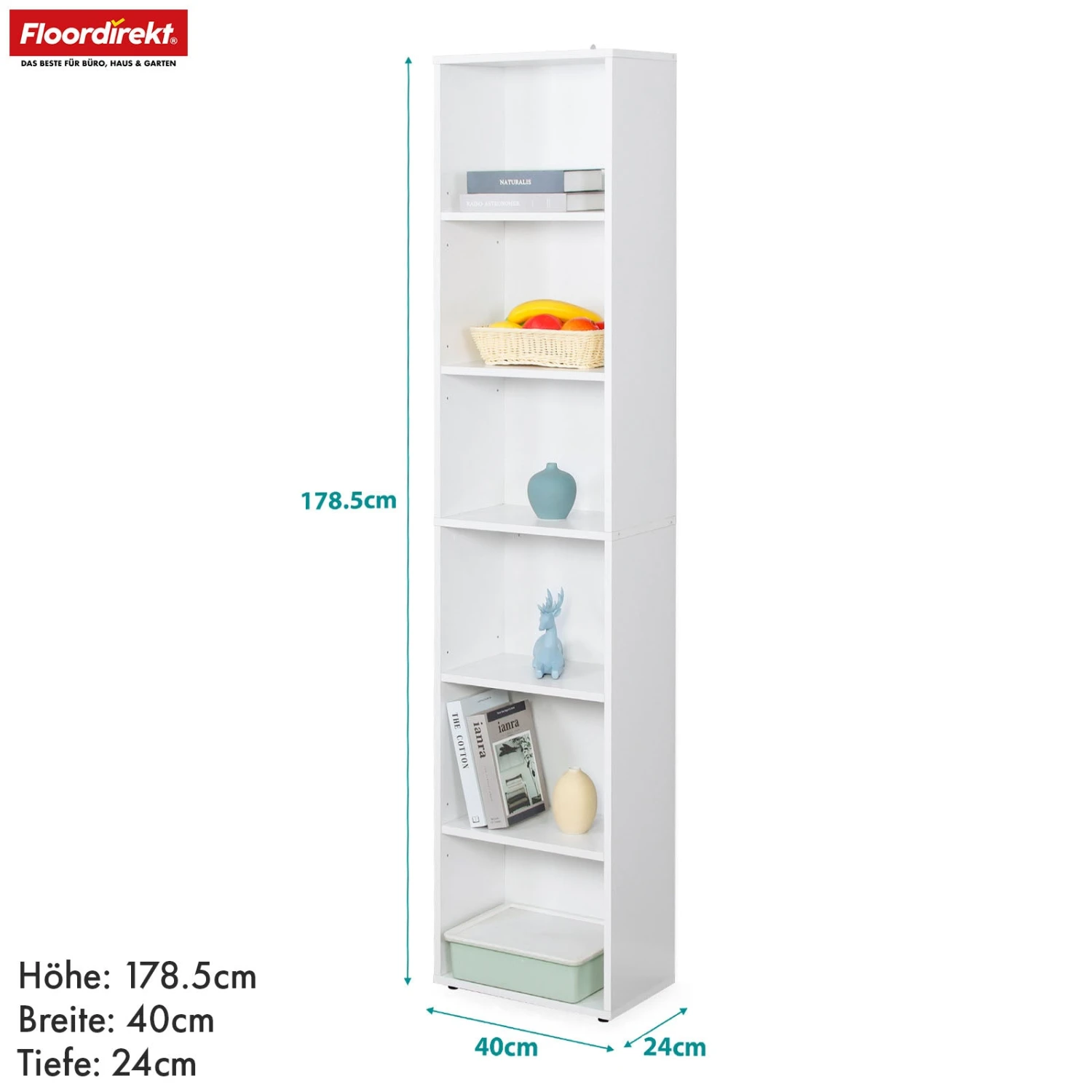 Bücherregal | Maine | Weißes Standregal Aus Holz Mit 3/4/6 Etagen | Offen & Platzsparend Für Wohnzimmer, Büro & Mehr 20 Bücherregal | Maine | Weißes Standregal Aus Holz Mit 3/4/6 Etagen | Offen & Platzsparend Für Wohnzimmer, Büro & Mehr – Bild 18